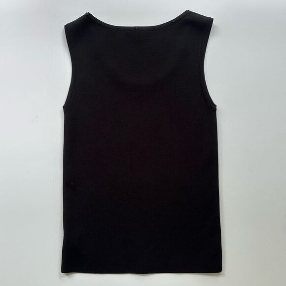 Akris Punto Stretch Viscose Knit Black Sleeveless Shell Tank w/ Crystal Detail 4 - Picture 8 of 14